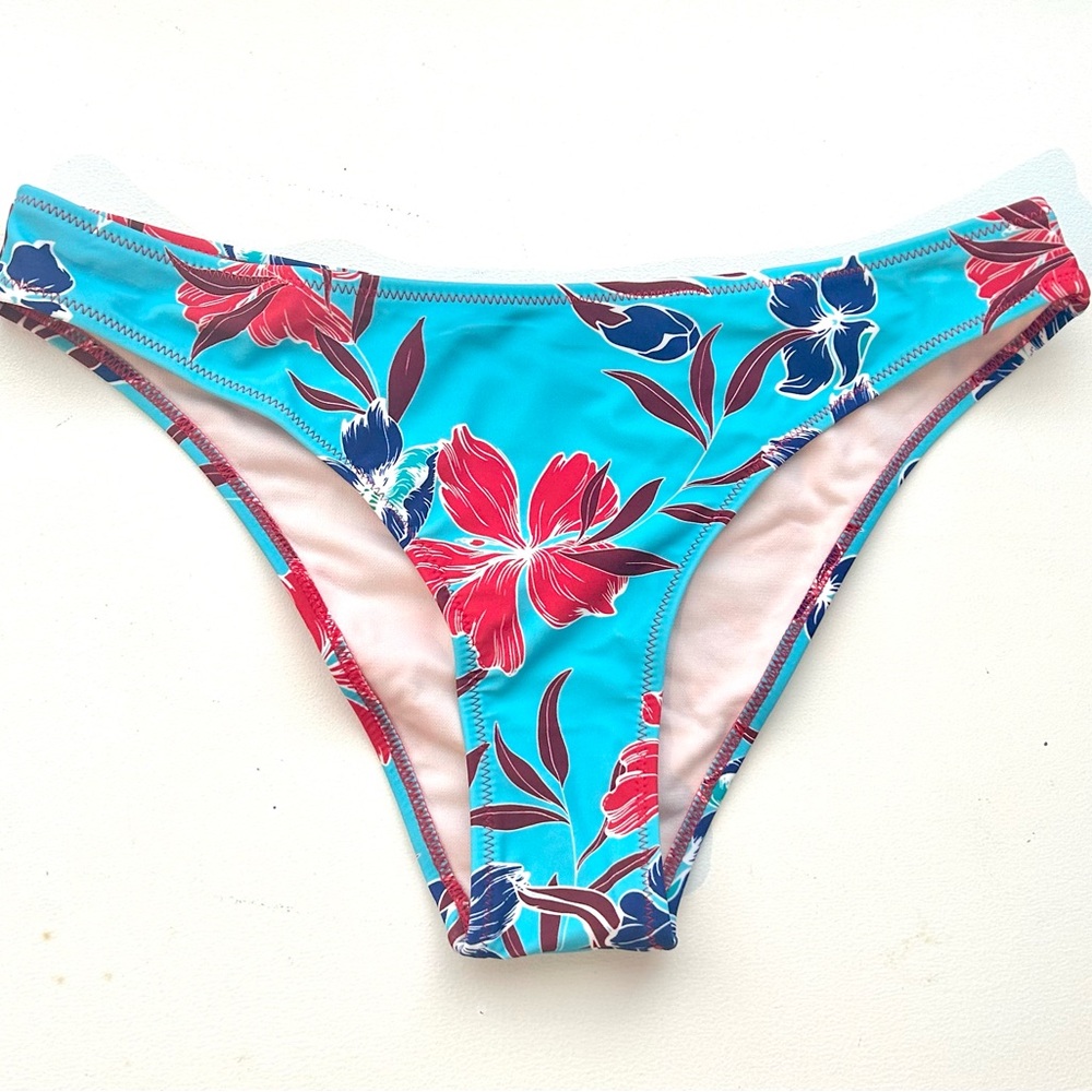🍧 2/$20  NWOT CUPSHE hibiscus bikini bottom (aqua blue)